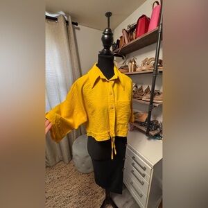 COPY - Yellow Button-Up Women's Top